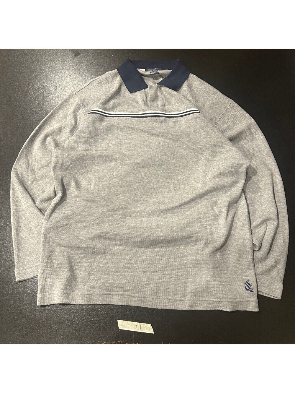 Vintage y2k skater Nautica gray long sleeve polo sweater